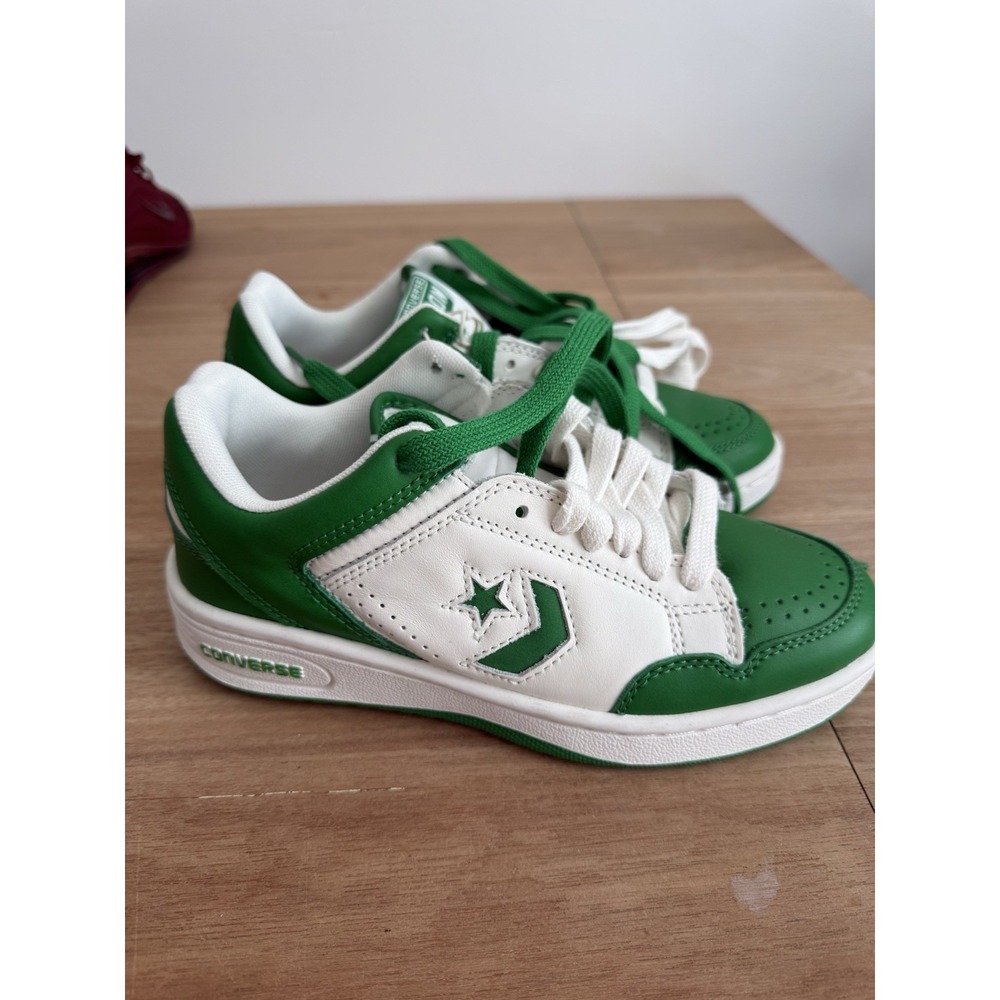 Converse Weapon Low Green White Leather Sneakers Unisex Size Men's 5 Women's 6.5